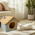 thumbnail image 3 of Cats and Dog House Winter Warm Small Dog Cats and Dog Four Seasons Warm Removable and Washable Dog House Cats Bed Pet Supplies New Christmas Decor Style-H108, Blue, One Size, 3 of 6