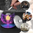 thumbnail image 4 of Yayeee Ashtray with Lid for Cigarette Smokeless Stainless Steel Home Ash Holder, Purple Neon Road, 4 of 7
