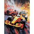 thumbnail image 1 of Grand Prix Championship Cars Racing on Track Large Wall Art Poster Print Thick Paper 18X24 Inch, 1 of 5