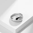 thumbnail image 2 of PAMTIER Unisex 6mm Stainless Steel Chunky Dome Plain Croissant Solid Arc Glossy Stacking Ring Smooth Minimalist Style Wedding Band Silver Size 5, 2 of 5