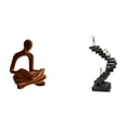 thumbnail image 1 of Figura del pensador abstracto,Estatua de Pensador Abstracto,Arte,Decoración para el Hogar,Estatua de escalera,Estatua de escalera de libros para trepar,decoración artística,Escultura de, 1 of 8