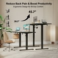 thumbnail image 2 of 62.9 Inch Electric Height Adjustable Standing Desk, Ergonomic Home Office Desk with Memory Preset, Sit to Stand Computer Desk with Hooks, Black, 2 of 10