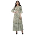 thumbnail image 1 of Moomaya Printed High Low Crop Top Kurti Palazzo Set Ethnic Indian Clothing Set For Womens, 1 of 9