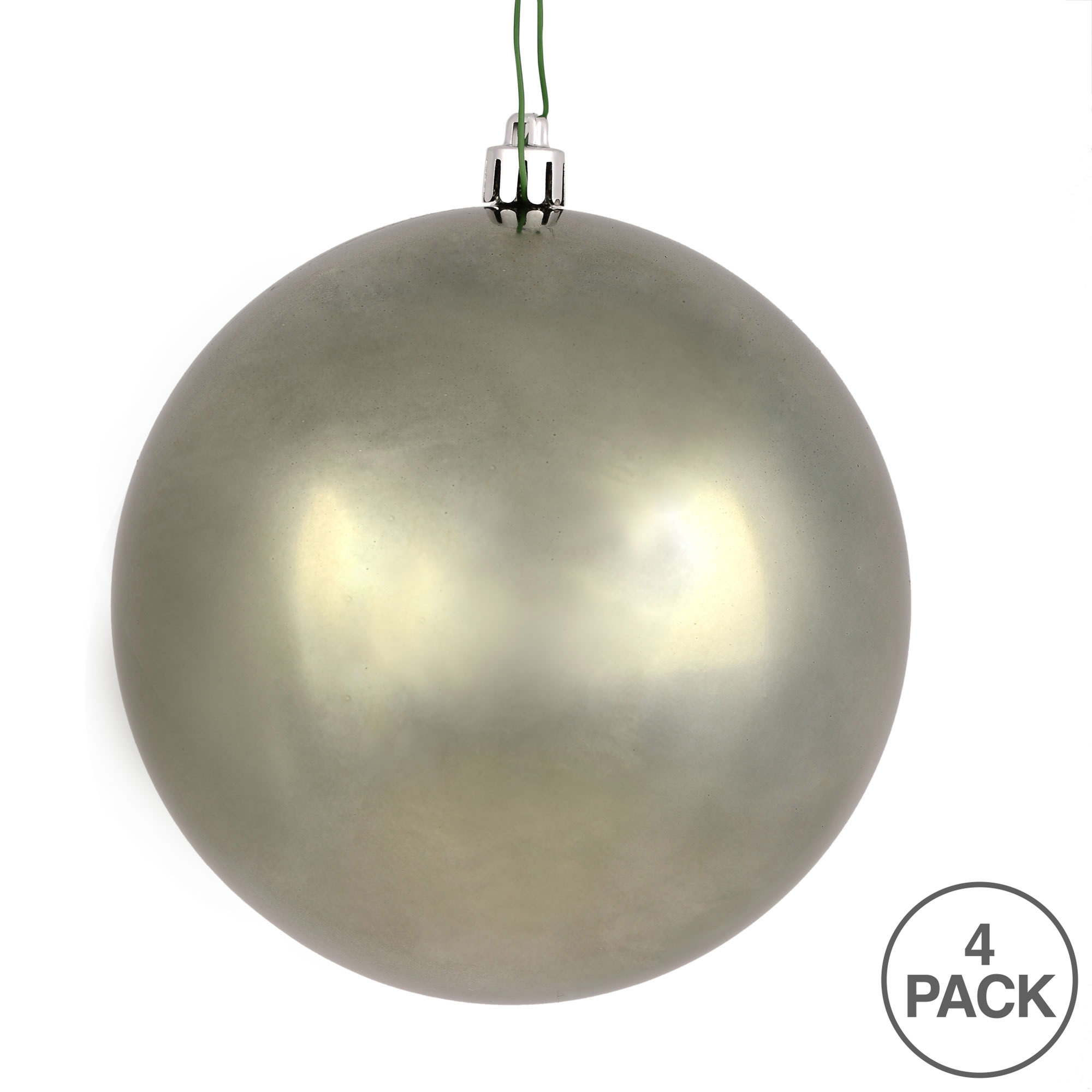 Vickerman 4.75" Wrought Iron Shiny Ball Ornament, 4 per Bag
