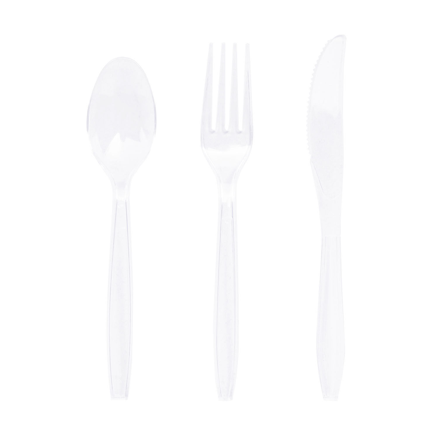 EDI Assorted Heavy-Duty Clear Plastic Cutlery Set, 96 Count photo 2