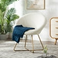 thumbnail image 3 of Duhome Faux Fur Accent Chairs Velvet Vanity Chair Makeup Chair for Living Room Bedroom, White, 3 of 7