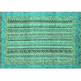 thumbnail image 1 of Ahgly Company Machine Washable Indoor Rectangle Abstract Turquoise Blue Modern Area Rugs, 2' x 3', 1 of 4