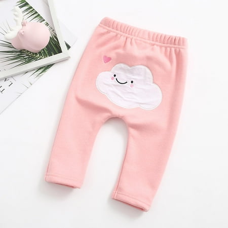 BLTIBY Baby-Girls Pants Toddler Baby Girls Cotton Pants Leggings Baby 0-48 Months Pants Baby Pants Toddler Girl Ribbed Ruffle Bell Bottoms Baby Pants Newborn Girl Flare Pants Pink 3 Years