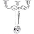 thumbnail image 2 of 3 Branches Silver Gold Metal 3 Branches European Style Wedding Candlestick, 2 of 4