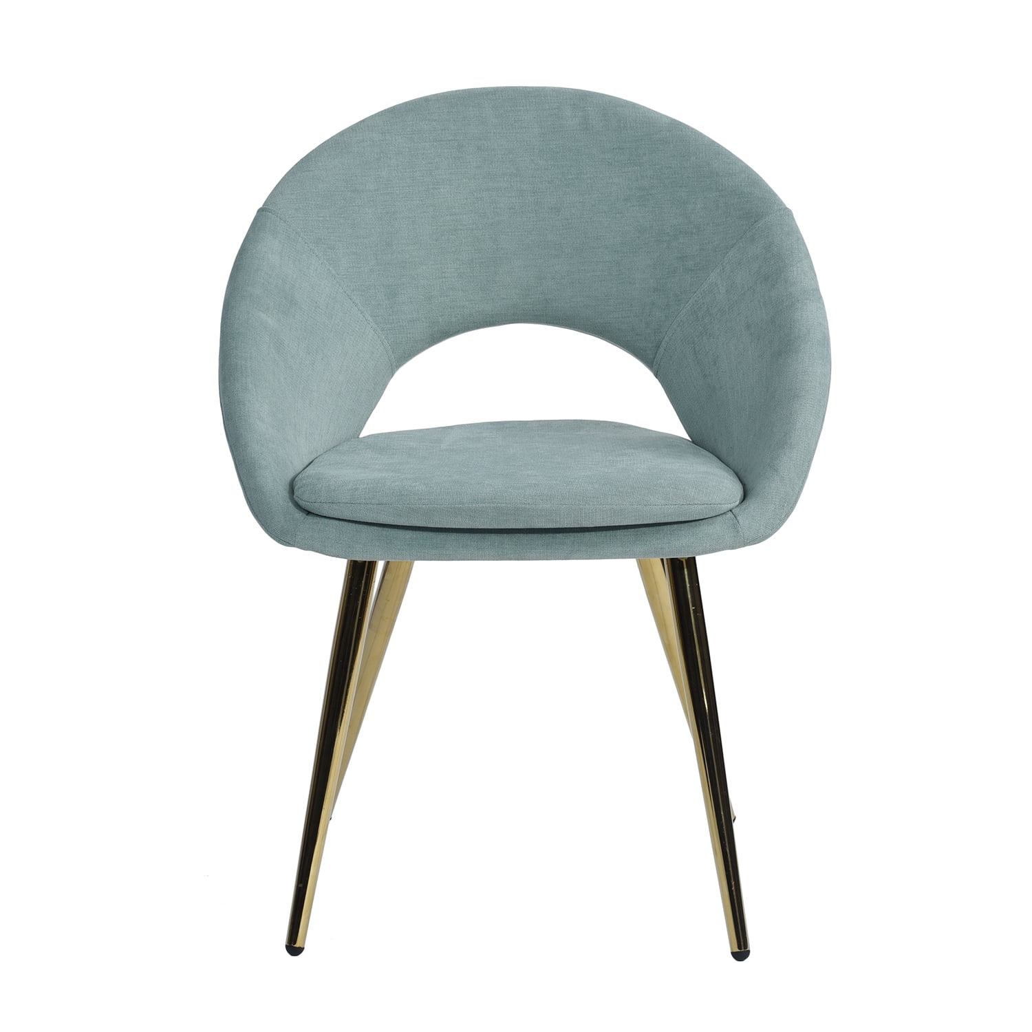 FurnitureR Green Faux Leather With Gold Metal Legs Dining Chair, Kenzie