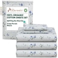 thumbnail image 4 of RUVANTI 100% Organic Cotton Sheets -Split King Sheet - 5 Piece Percale Weave Bedding, Crisp, Cooling & Breathable, Soft & Durable, 16" Deep Pocket, Hotel Quality Sábanas - Butter Flight, 4 of 7