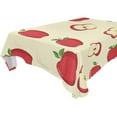thumbnail image 2 of 54x72 Inch Tablecloth Polyester Square Tablecloth for Home Kitchen Dinner Decor Red Apple Pattern, 2 of 9