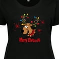 thumbnail image 4 of Inktastic Merry Christmas Reindeer Women's Plus Size T-Shirt, 4 of 5