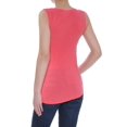 thumbnail image 4 of BAR III Womens Coral Asymmetrical Hem Sleeveless Jewel Neck Casual Top XXS, 4 of 4