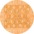 thumbnail image 1 of Ahgly Company Indoor Round Oriental Orange Traditional Area Rugs, 5' Round, 1 of 4