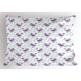 thumbnail image 1 of Birds Pillow Sham Lullaby Themed Birds with Tiny Beaks on Doodled Leaves and Wild Herbs, Decorative Standard Size Printed Pillowcase, 26 X 20 Inches, Lavender and Pale Blue, by Ambesonne, 1 of 2