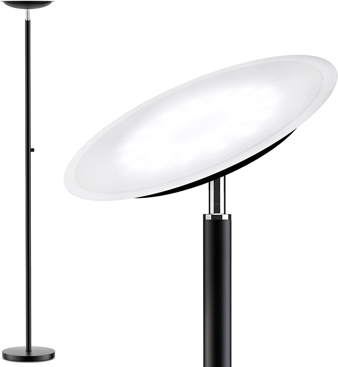 DEWENWILS Modern Dimmable Floor Lamp With Remote Torchiere LED Standing Light 