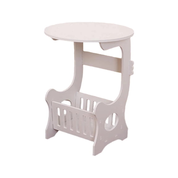 Creative Double-Tier Wooden Round Table With Storage, Modern Minimalist Side Tables For Bedside Living Room And Bathroom
