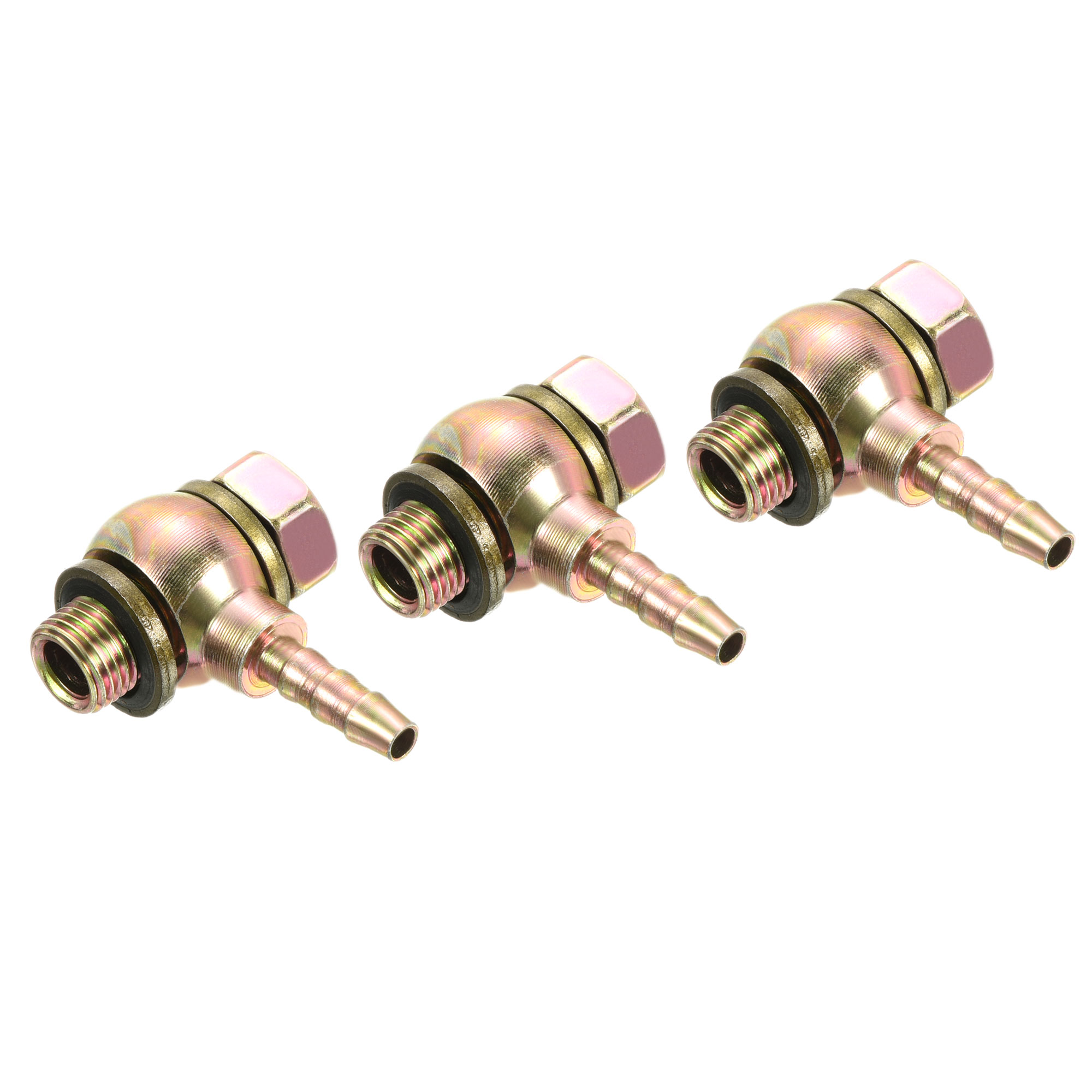 Uxcell 5mm Barb M10x1 Male Thread Hose Pipe Fitting Elbow Carbon Steel