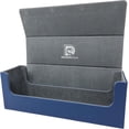 thumbnail image 1 of wqlpp-DRAGONSCALE Leather Toploader Cards Storage Case - 180+ Toploaders or 500+ Sports & Collectors Trading Cards, Lightweight & Waterproof, Assorted Storage & Collectors Box - Blue/Grey, 1 of 4