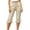Beige, variant on DailyTrove Women's Drawstring Capri Pants, Casual Summer Denim Cropped Pants