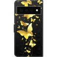 thumbnail image 6 of for Google Pixel 6 Pro (Not Pixel 6) Wallet Cute Case,3D Stylish Color Painting Leather [Wrist Strap] [Card/Cash Slots] Stand Feature Flip Cases Cover for Google Pixel 6 Pro Golden Butterfly, 6 of 14