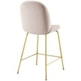 thumbnail image 3 of Modway Scoop 25.5" Stainless Steel Performance Velvet Counter Stool in Pink/Gold, 3 of 6