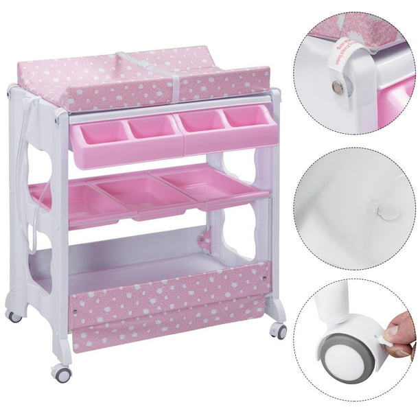Goplus Baby Infant Bath Changing Table Diaper Station ...