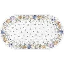 Fall Pumpkin Oval Tablecloth 60x102 Inch Waterproof Fall Thanksgiving Tablecloth Autumn Washable Table Cloth for Party Picnic Dinner Home Decor