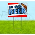 thumbnail image 1 of Ice Cold Beer (18" x 24") Yard Sign, Includes Metal Step Stake, 1 of 6