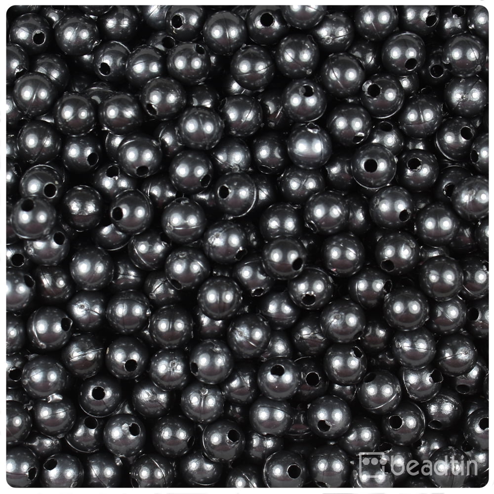 BeadTin Black Pearl 6mm Round Craft Beads (500pcs)