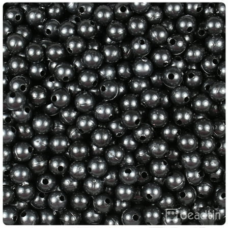 BeadTin Black Pearl 6mm Round Craft Beads (500pcs)