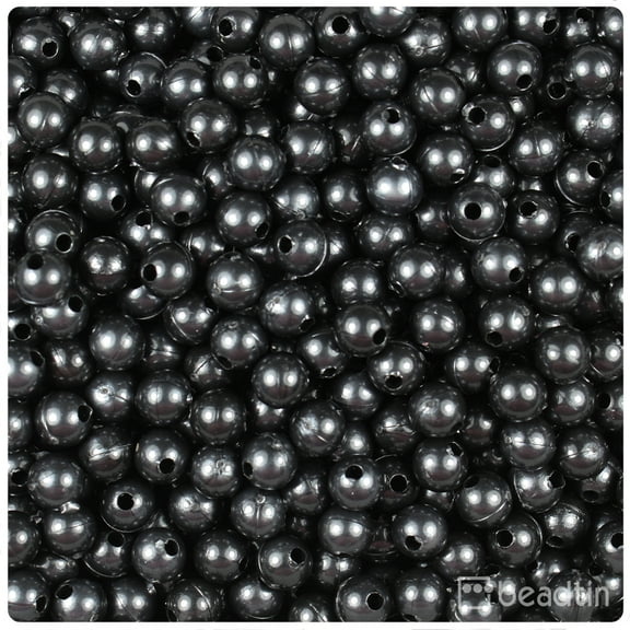 BeadTin Black Pearl 6mm Round Craft Beads (500pcs)