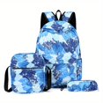 thumbnail image 1 of 3Pcs Mochila De Impresión De Graffiti De Pintura Al Óleo, Colorida Mochila De Nylon, Mochila De Viaje Ligera Con Bolsa Cruzada Y Estuche Para Lápices, 1 of 4