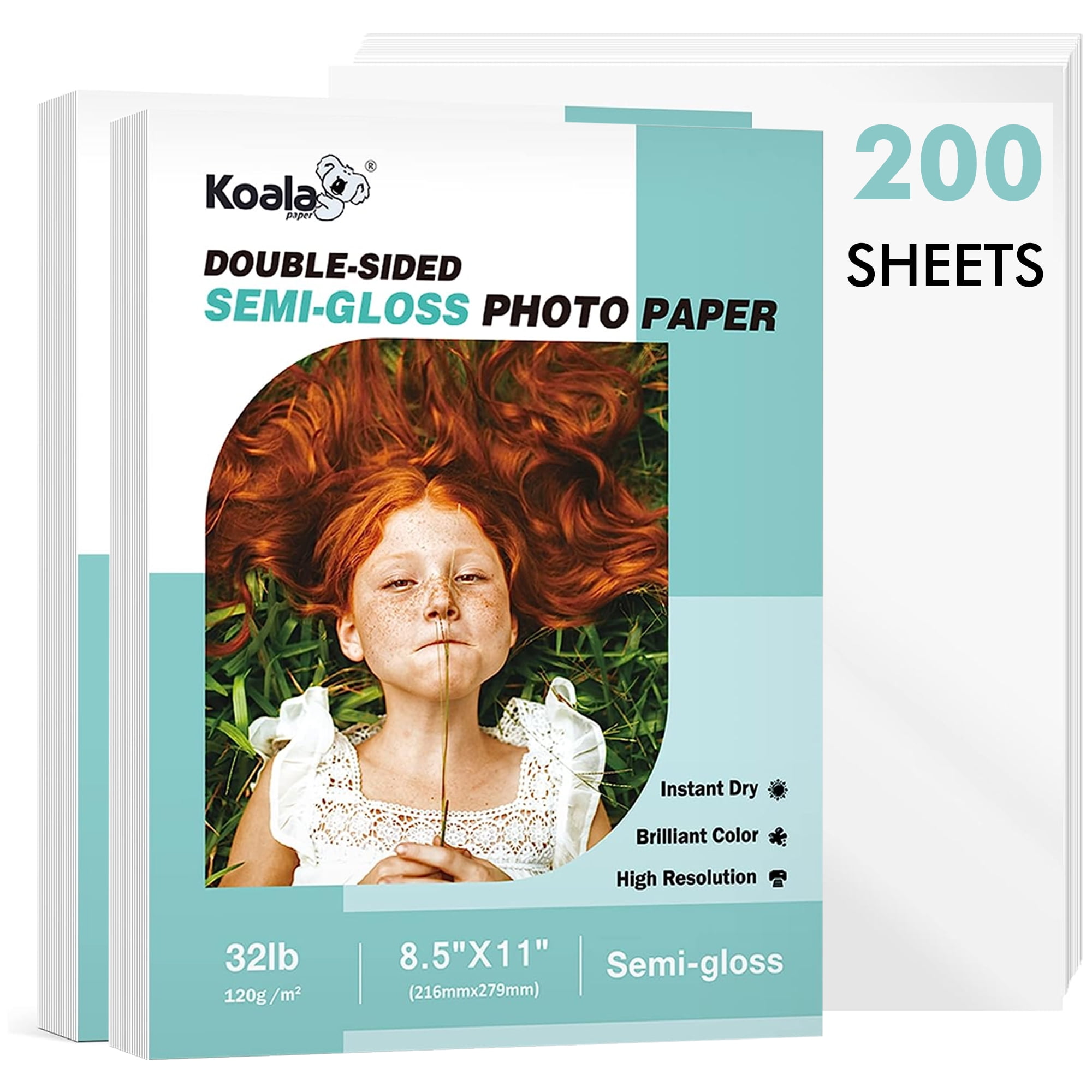 Koala Double Sided Photo Paper 8.5X11 Semigloss 200 Sheets 32LB Thin Picture Paper for Inkjet