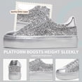 thumbnail image 3 of FOSDUO Women's Glitter Platform Sneakers Bling Thick Sole Rhinestone Sequin Lace-Up Non-Slip Breathable Casual Shoes for Wedding Party Daily Wear(Sliver Glitter,US5), 3 of 7