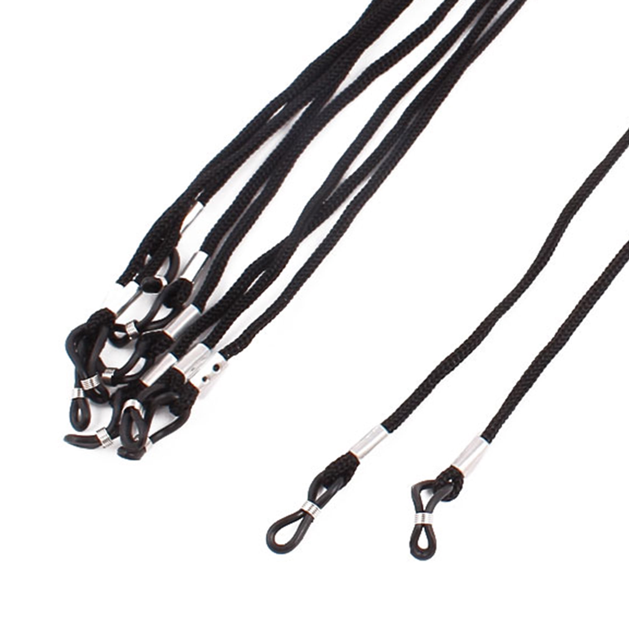 Unique Bargains Glasses Sunglasses Neck Adjustable Lanyard Holder Strap String Black 5pcs