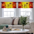 thumbnail image 4 of LALILO Kitchen Curtain Valance Flower Oil Oil Art Flower Rod Pocket Window Curtain 52"x 18" Set of 2, 4 of 5