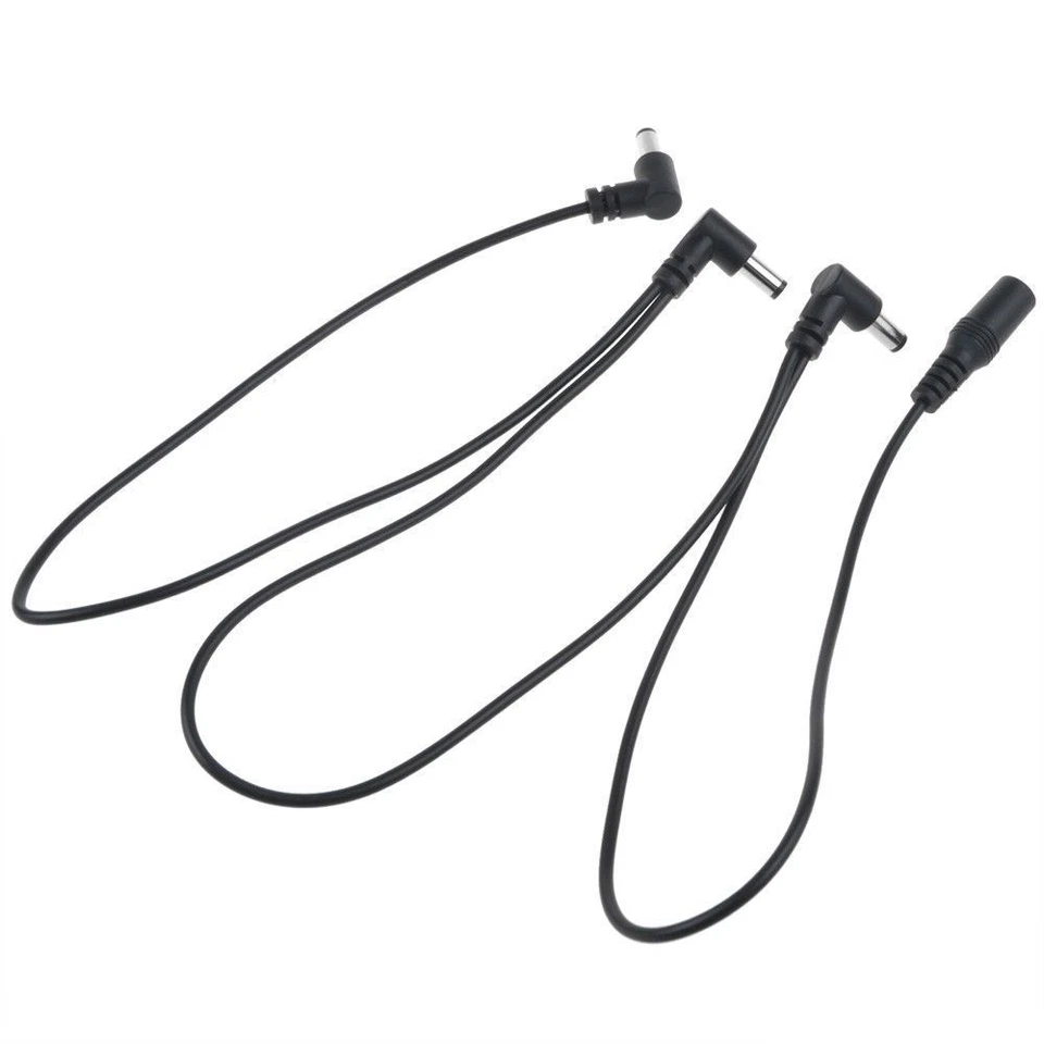 CRESTIN- Pwron 3 Way Daisy Chain Cable For Electric Guitar Pedal Right Angle Round Jacks