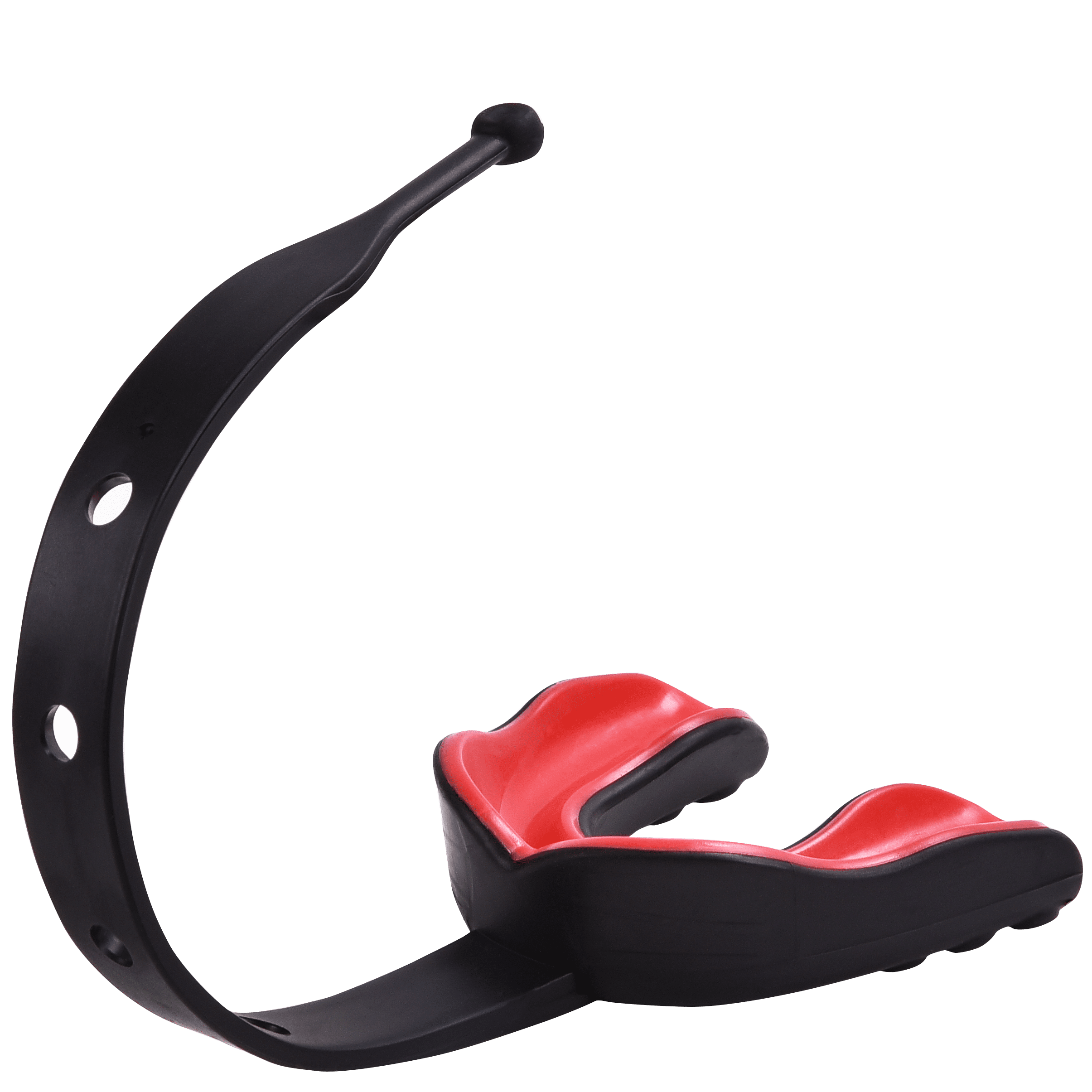 Ice Hockey Strapped Mouth Guard (Black/Red) (Ice Hockey/Football/Lacrosse) Oral Mart
