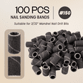 thumbnail image 2 of PANA Sanding Band Files for Mandrel Nail Drill Bits - 100pcs per box (150 Grit, Black), 2 of 6