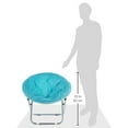 thumbnail image 3 of Urban Shop Light Blue Faux Fur Saucer Chair, 3 of 9