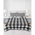 thumbnail image 3 of Farmhouse Checkered Full Size Down Alternative Comforter, Lightweight Comforter Quilt Bedding Set with Pillow Shams Black White Buffalo Plaid All Seasons Bed Comforter Duvet Insert 78"x90", 3 of 7