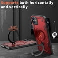 thumbnail image 5 of 360° Rotatable Magnetic Ring for iPhone 11 Case, Compatible with MagSafe [Non-Slip Texture Edge] [Built-in Kickstand] [Military Shockproof] Matte Soft TPU Bumper Ultra Slim, Red, 5 of 5