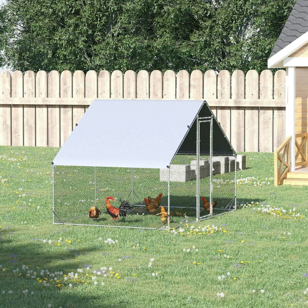 Resenkos Rabbit Hutch, Duck Cage Hutch,Chicken Coop,Large Chicken Coop Metal Chicken Run with Waterproof and Anti-UV Cover