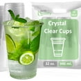 thumbnail image 2 of 32 oz Plastic Cups | Clear Plastic Disposable Pet Cups | Crystal Clear Cup | Cold Smoothie | Iced Coffee Go Cups | Ideal for Coffee, Parfait, Juice, Soda, Cocktail, Party Cups, Meal Prep (50), 2 of 4