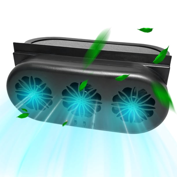 Enfriador Coche Con Solar Ventilador Recargable Por USB/carga Rojo