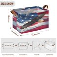 thumbnail image 5 of Rectangle Storage Basket with Handles Eagle Flag Collapsible Storage Bin Large Storage Bins Decorative for Clothes Toys Bedroom, 5 of 8