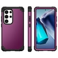thumbnail image 2 of Dteck Case with Tempered Glass Screen Protector for Samsung Galaxy S25 Ultra ,Shockproof 3 Layer Heavy Duty Soft Silicone Rubber Bumper+Hard Plastic Hybrid Protective Cover,Purple, 2 of 6