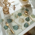 thumbnail image 2 of Placemats Set of 4 Gold Eucalyptus Branches Place Mats Washable Table Dinner Mats Linen Table Mats for Kitchen Dining Party Home Kitchen Decor 12x18 Inch, 2 of 6